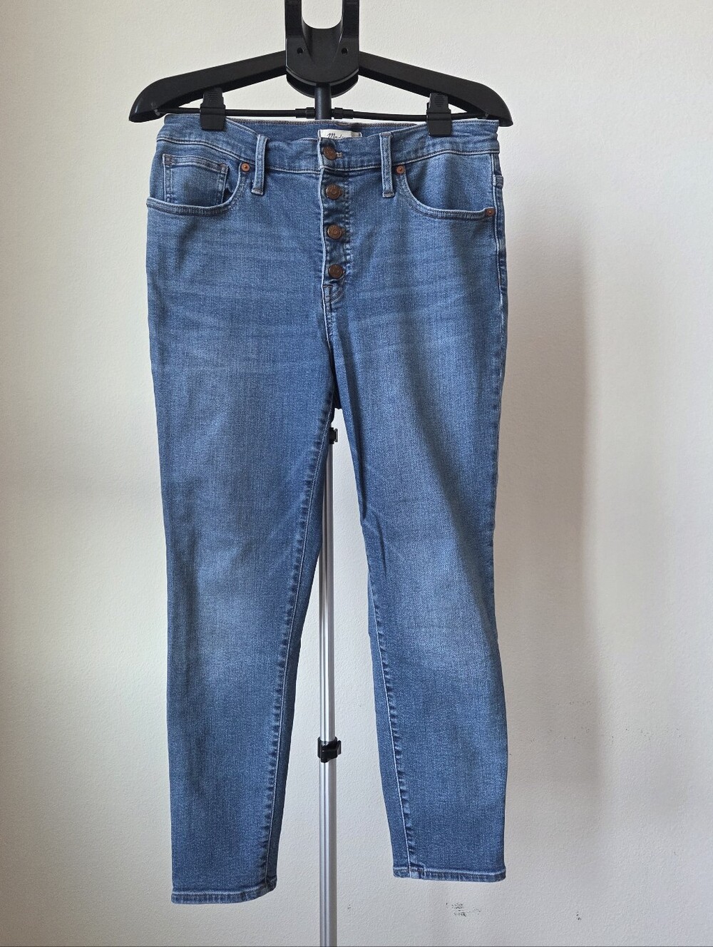 Madewell 9" Mid-Rise Skinny Crop Jeans Button Fly Size 31